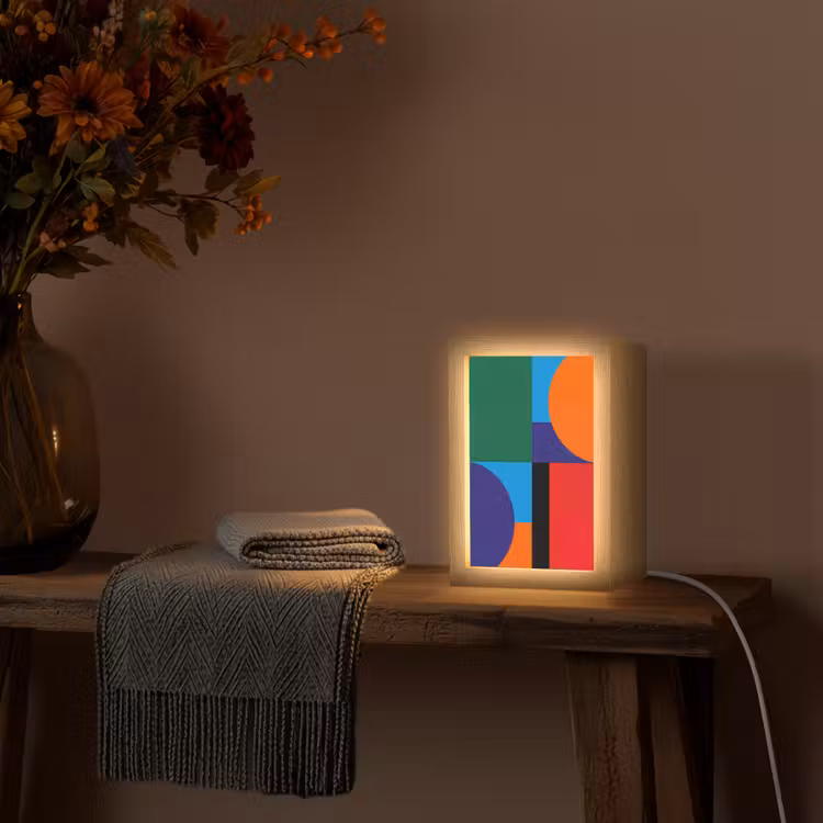 Personalisierte Lightbox - Geometrisch – Abstrakt – Formen – Farbenfroh – Modern — 3