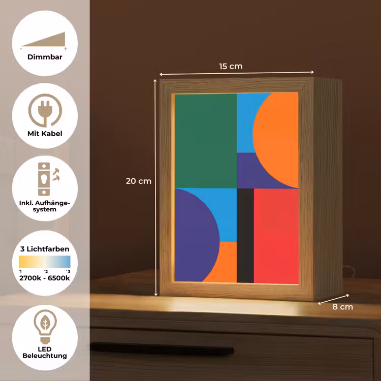 Personalisierte Lightbox - Geometrisch – Abstrakt – Formen – Farbenfroh – Modern — 6