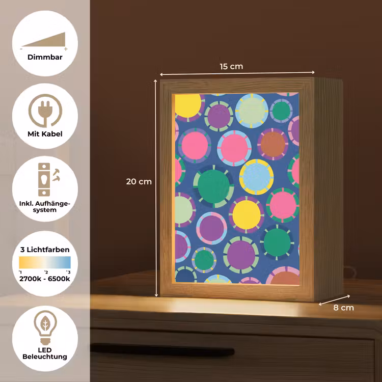 Personalisierte Lightbox - Muster – Kreise – Abstrakt – Bunt — 6