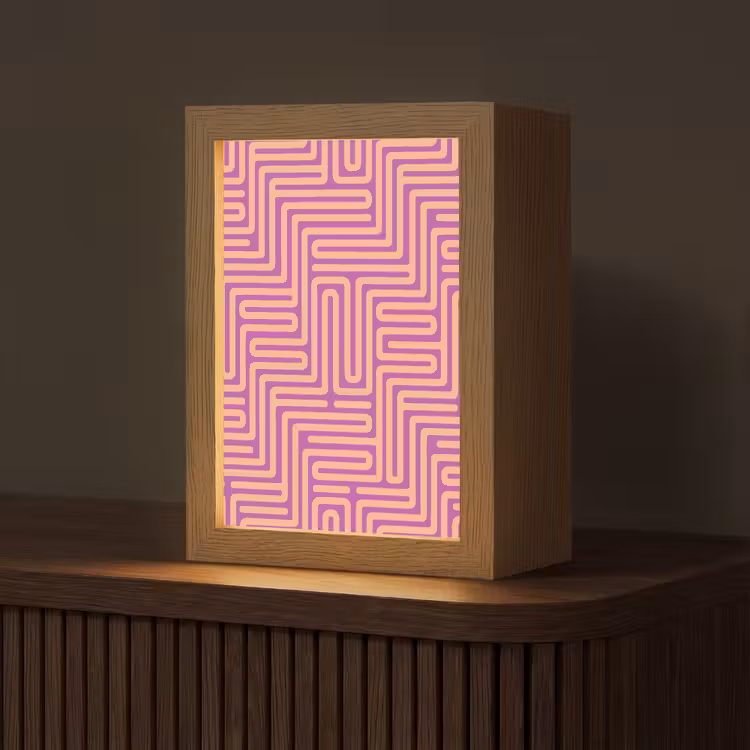 Personalisierte Lightbox - Muster – Linien – Abstrakt – Modern – Lila — 1