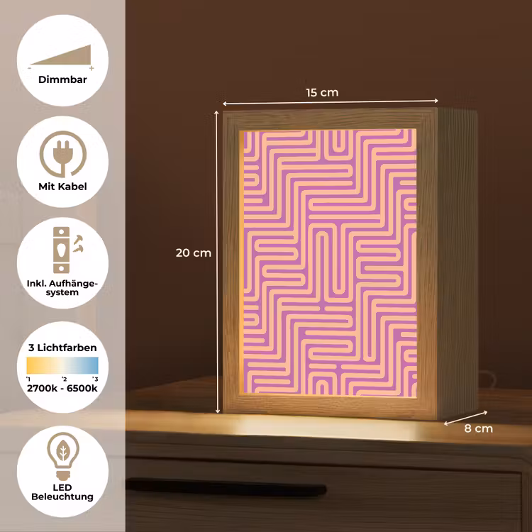 Personalisierte Lightbox - Muster – Linien – Abstrakt – Modern – Lila — 6