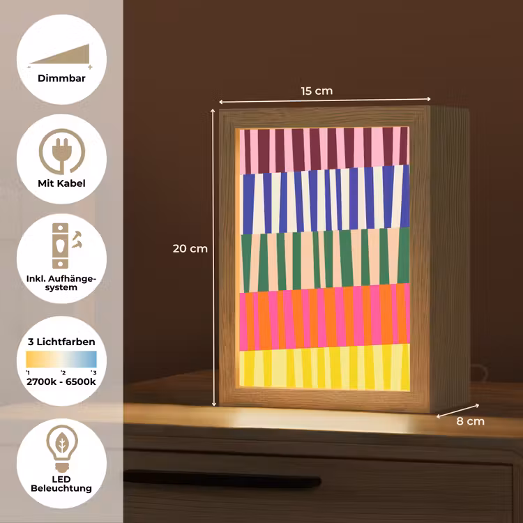 Personalisierte Lightbox - Muster – Streifen – Abstrakt – Modern – Farbenfroh — 6
