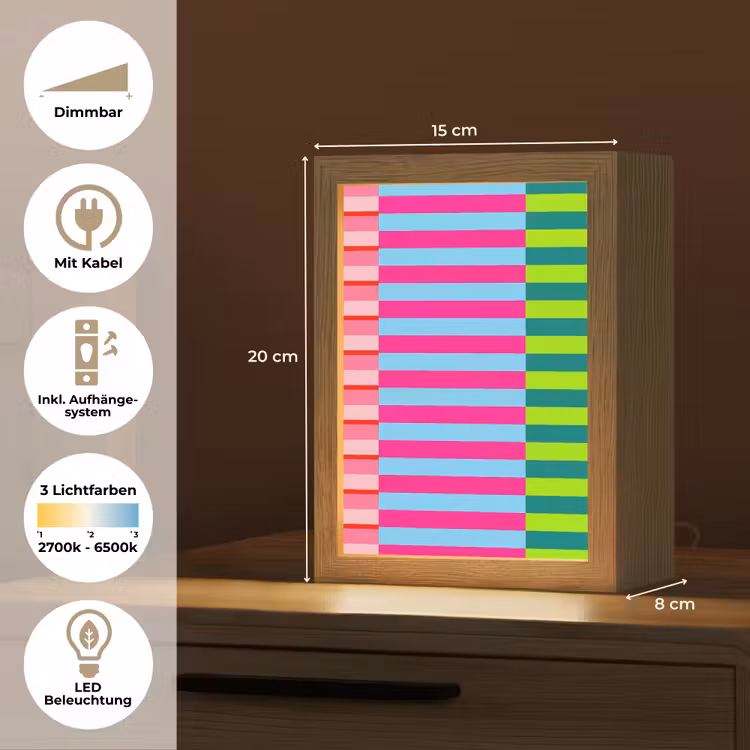 Personalisierte Lightbox - Muster – Streifen – Modern – Abstrakt – Bunt — 6