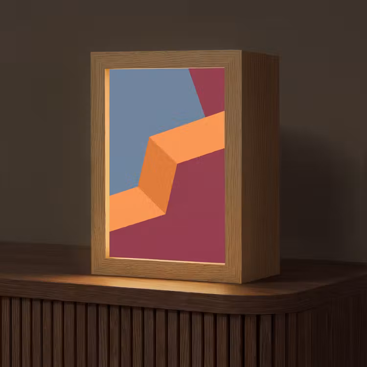 Personalisierte Lightbox - Zusammenfassung – Formen – Modern – Blau – Orange — 1