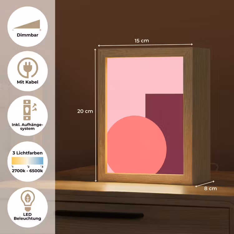 Personalisierte Lightbox - Zusammenfassung – Formen – Rosa – Modern – Design — 6