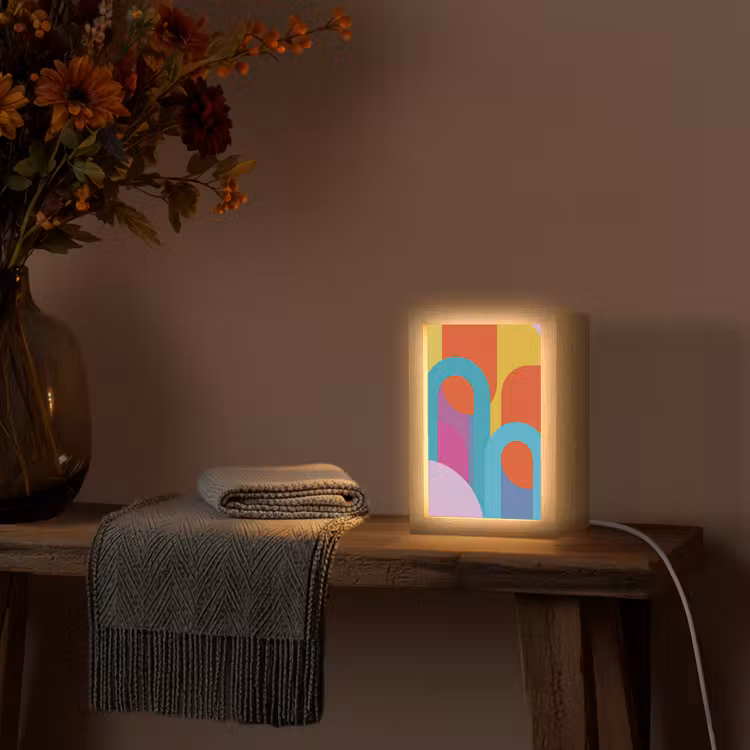 Personalisierte Lightbox - Zusammenfassung – Geometrie – Farbenfroh – Modern – Kunst — 3