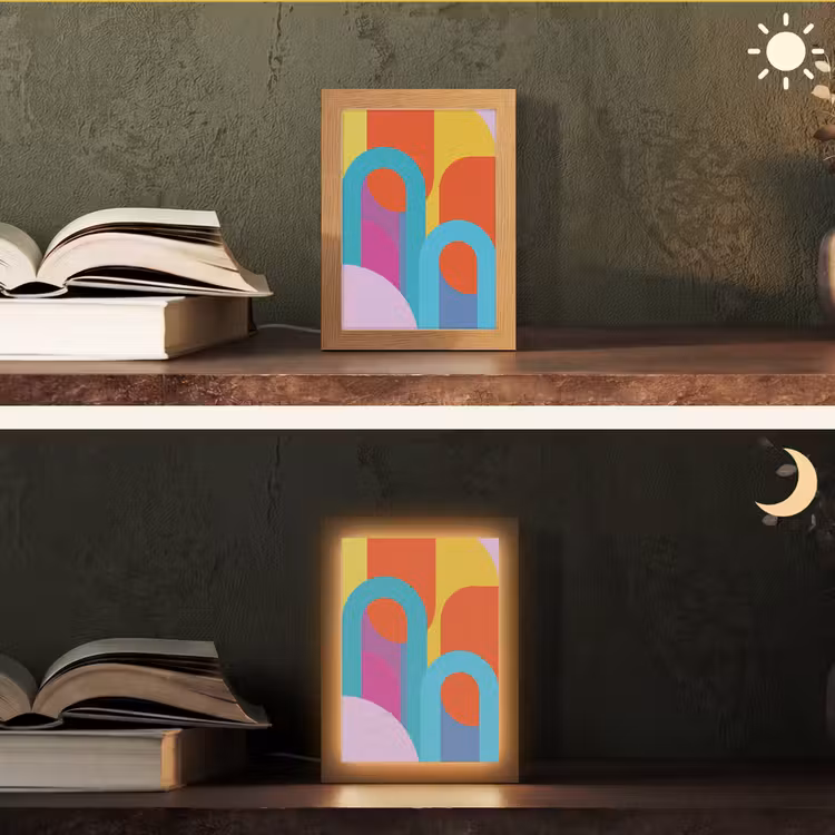 Personalisierte Lightbox - Zusammenfassung – Geometrie – Farbenfroh – Modern – Kunst — 5