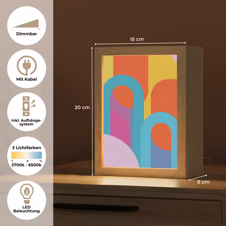 Personalisierte Lightbox - Zusammenfassung – Geometrie – Farbenfroh – Modern – Kunst — 6