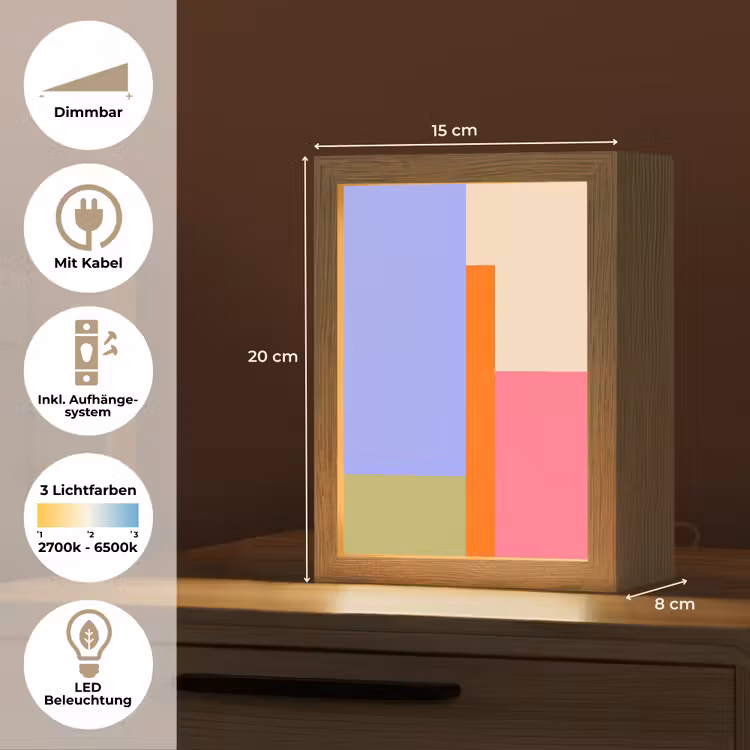 Personalisierte Lightbox - Zusammenfassung – Geometrie – Kunst – Modern – Farbenfroh — 6