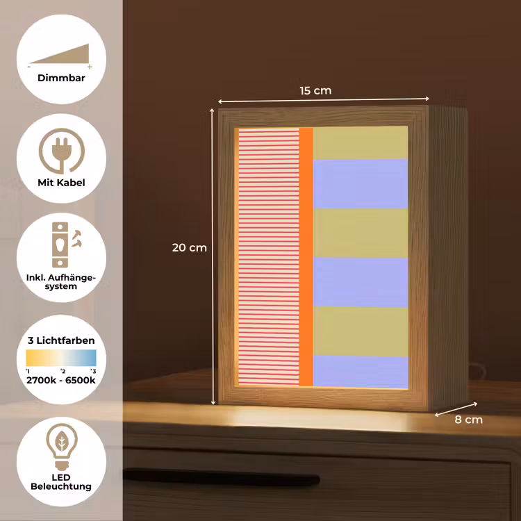 Personalisierte Lightbox - Zusammenfassung – Geometrie – Streifen – Blöcke – Rot — 6