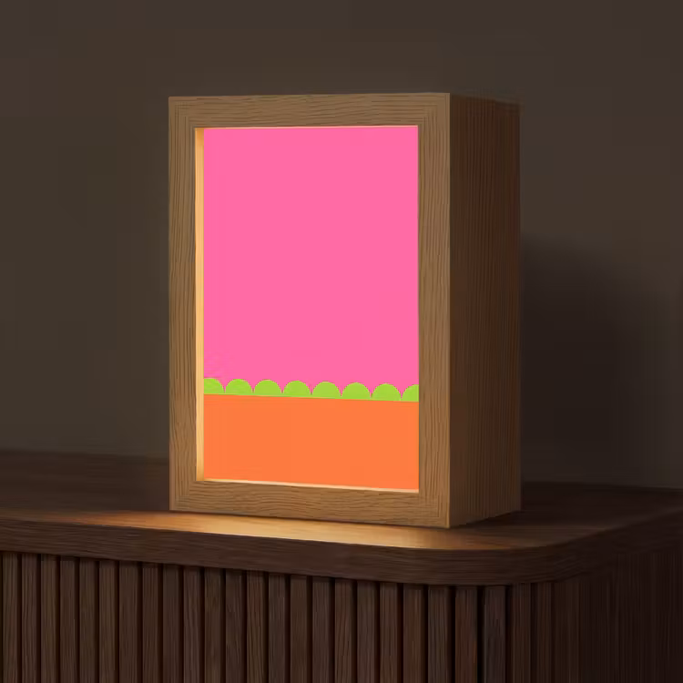 Personalisierte Lightbox - Zusammenfassung – Geometrisch – Farbblöcke – Rosa – Orange — 1