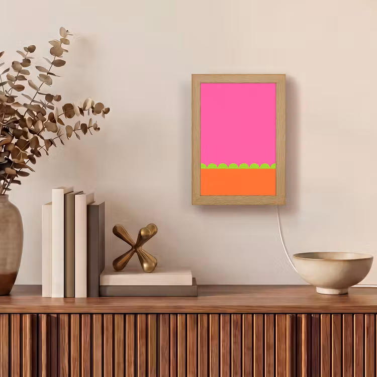 Personalisierte Lightbox - Zusammenfassung – Geometrisch – Farbblöcke – Rosa – Orange — 4