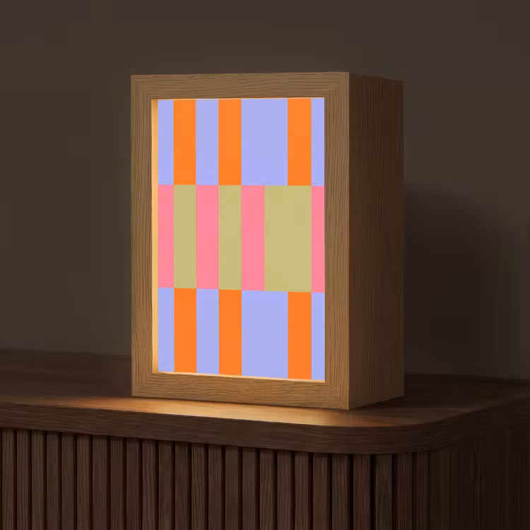 Personalisierte Lightbox - Zusammenfassung – Muster – Geometrisch – Farbenfroh – Modern — 1