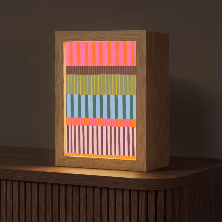 Personalisierte Lightbox - Zusammenfassung – Streifen – Modern – Farbenfroh – Kunst — 1