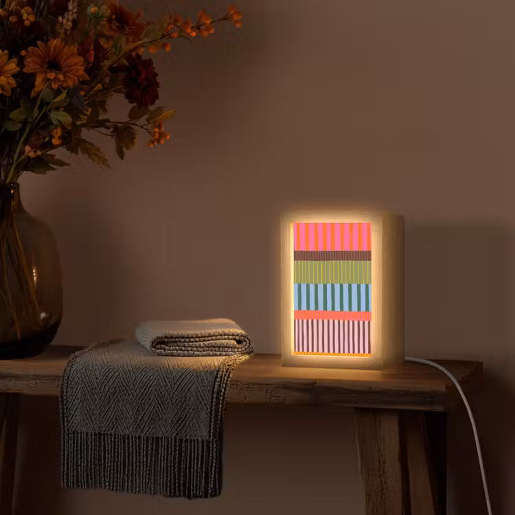 Personalisierte Lightbox - Zusammenfassung – Streifen – Modern – Farbenfroh – Kunst — 3