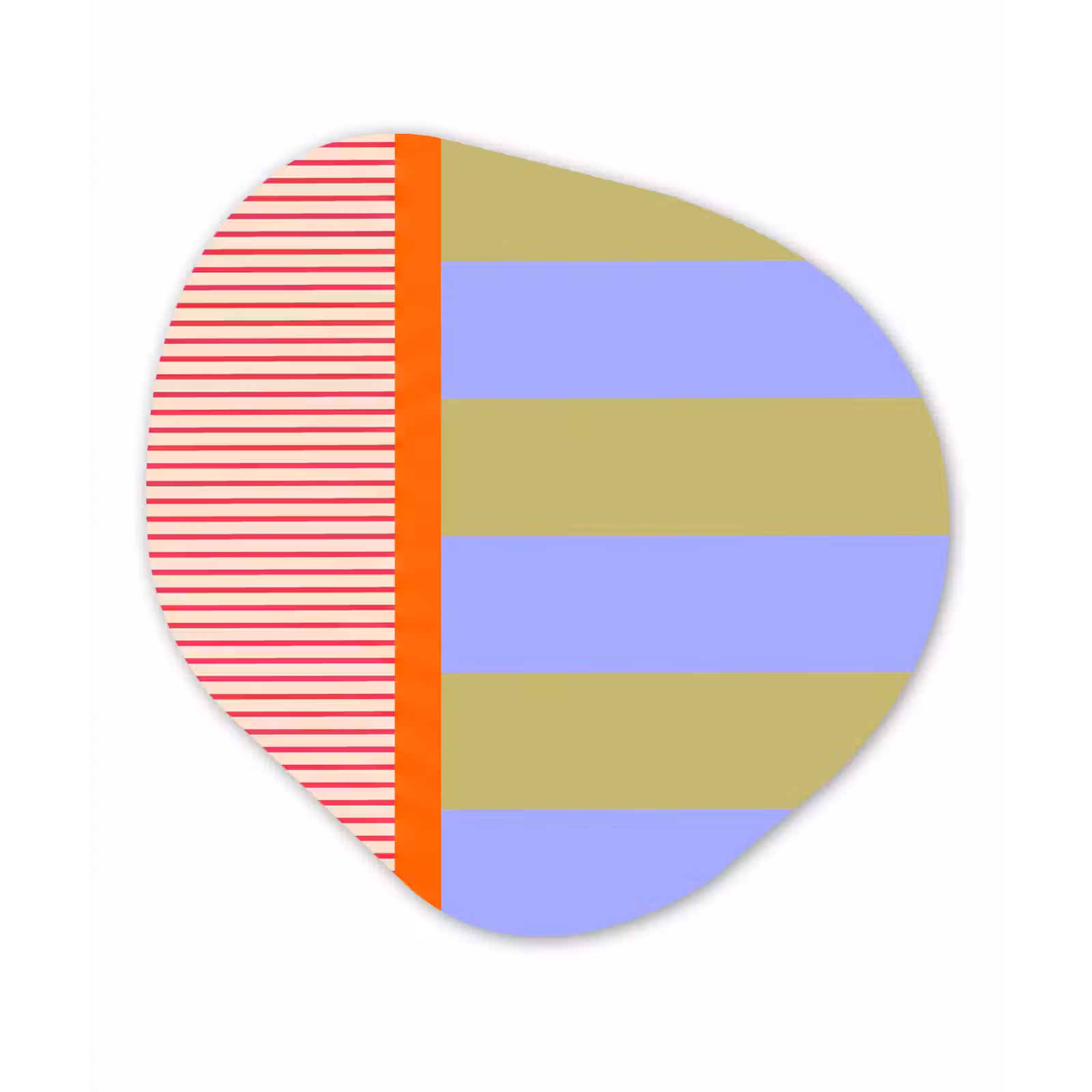 Alu-Dibond-Bild Organische Form - Zusammenfassung – Geometrie – Streifen – Blöcke – Rot — 1