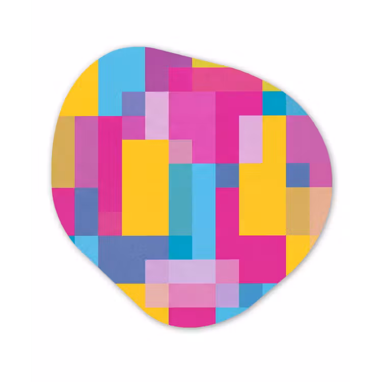 Alu-Dibond-Bild Organische Form - Abstrakt – Geometrisch – Kunst – Farbenfroh – Modern — 1