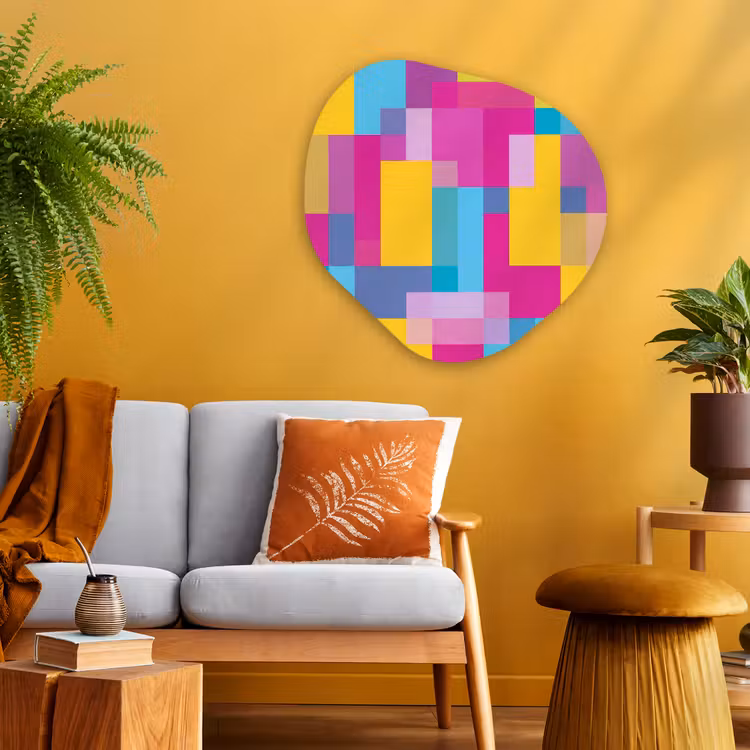 Alu-Dibond-Bild Organische Form - Abstrakt – Geometrisch – Kunst – Farbenfroh – Modern — 3