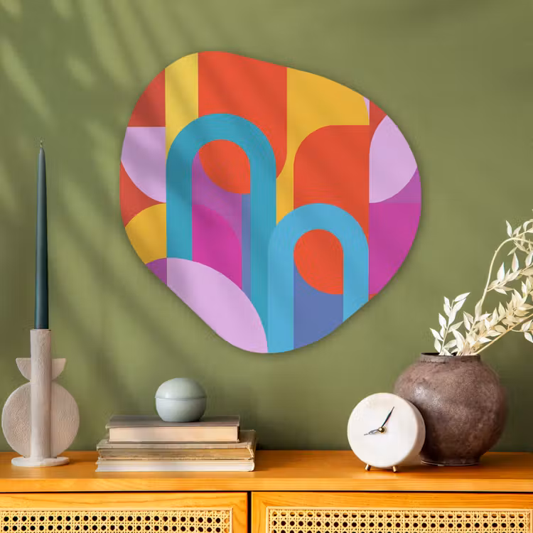 Alu-Dibond-Bild Organische Form - Zusammenfassung – Geometrie – Farbenfroh – Modern – Kunst — 2