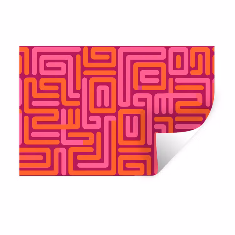 Wandtattoo – Zusammenfassung – Muster – Linien – Rosa – Orange — 1