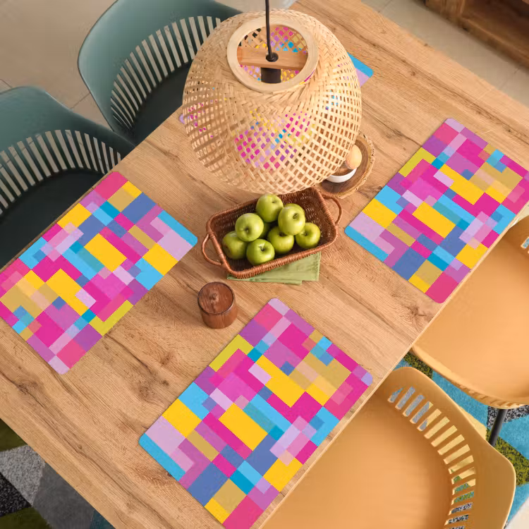 Tischset - 6 Stück - Abstrakt – Geometrisch – Kunst – Farbenfroh – Modern — 5