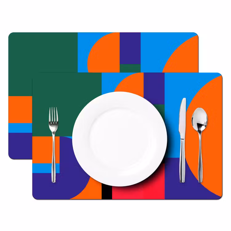 Tischset - 6 Stück - Geometrisch – Abstrakt – Formen – Farbenfroh – Modern — 2
