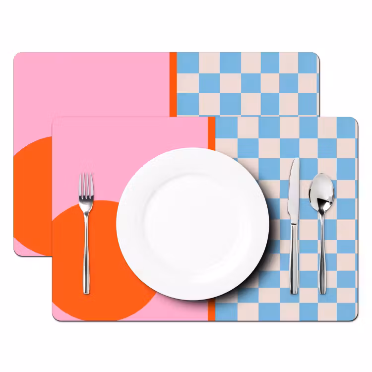 Tischset - 6 Stück - Zusammenfassung – Formen – Geometrisch – Modern – Farbenfroh — 2
