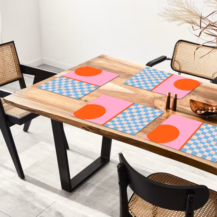 Tischset - 6 Stück - Zusammenfassung – Formen – Geometrisch – Modern – Farbenfroh — 4