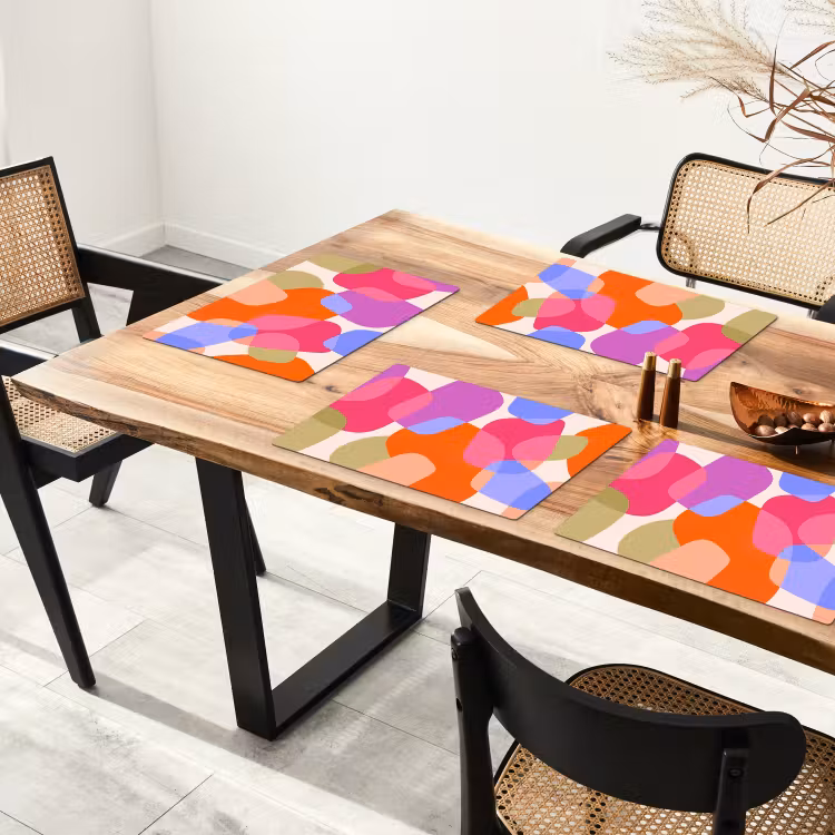 Tischset - 6 Stück - Zusammenfassung – Formen – Modern – Farbenfroh — 4