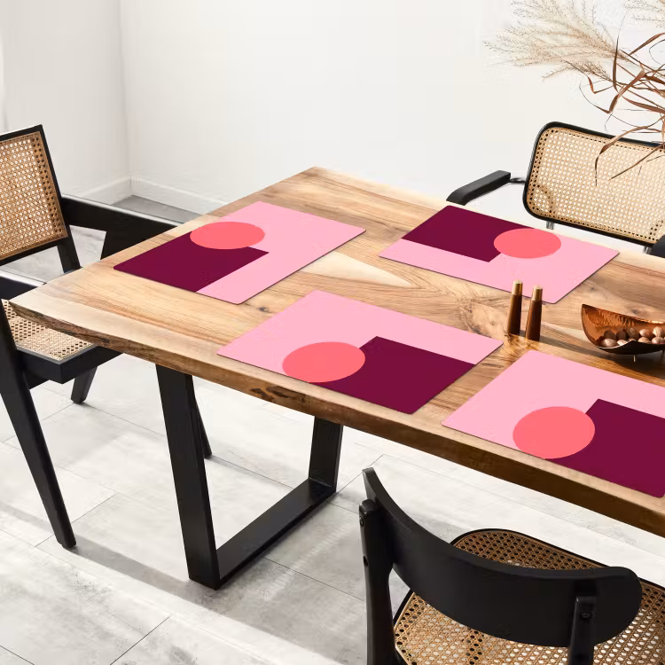Tischset - 6 Stück - Zusammenfassung – Formen – Rosa – Modern – Design — 4