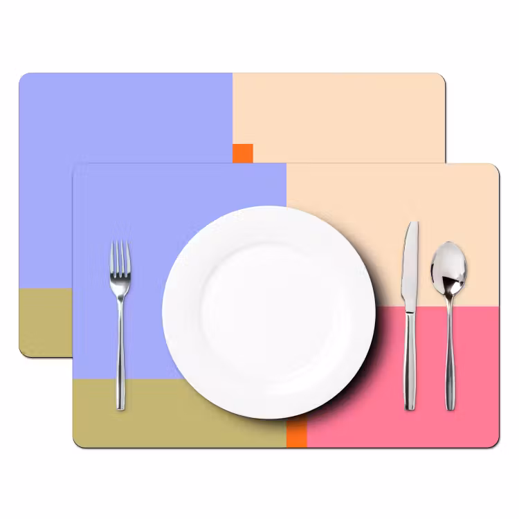 Tischset - 6 Stück - Zusammenfassung – Geometrie – Kunst – Modern – Farbenfroh — 2