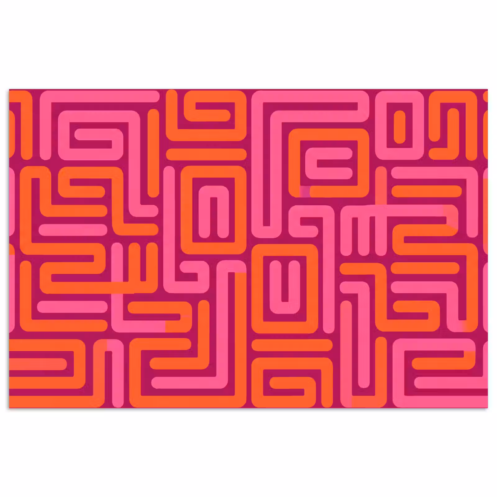 Poster - Zusammenfassung – Muster – Linien – Rosa – Orange — 1