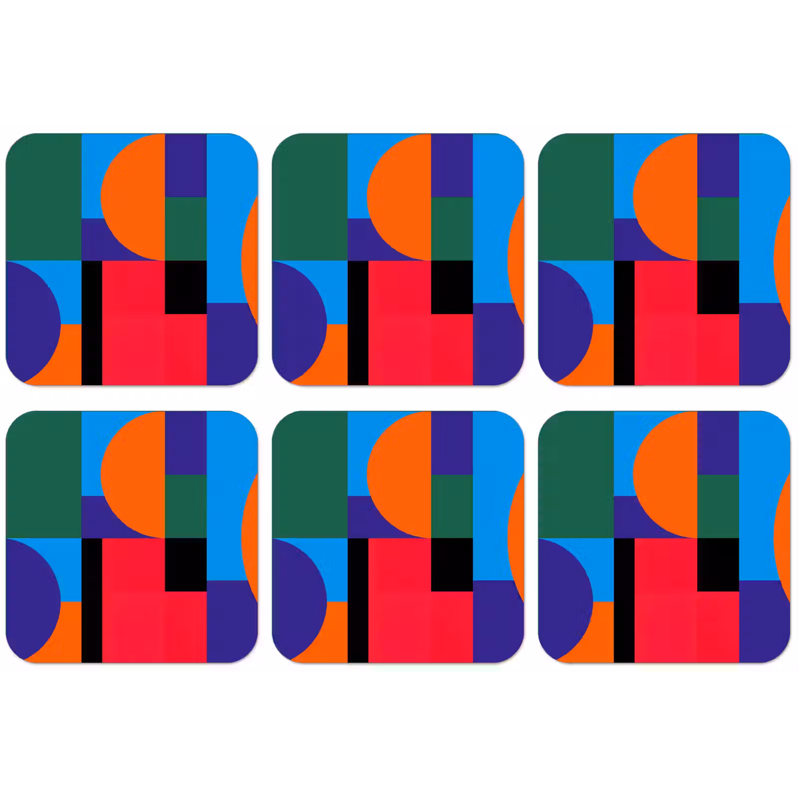 Untersetzer - Geometrisch – Abstrakt – Formen – Farbenfroh – Modern — 1