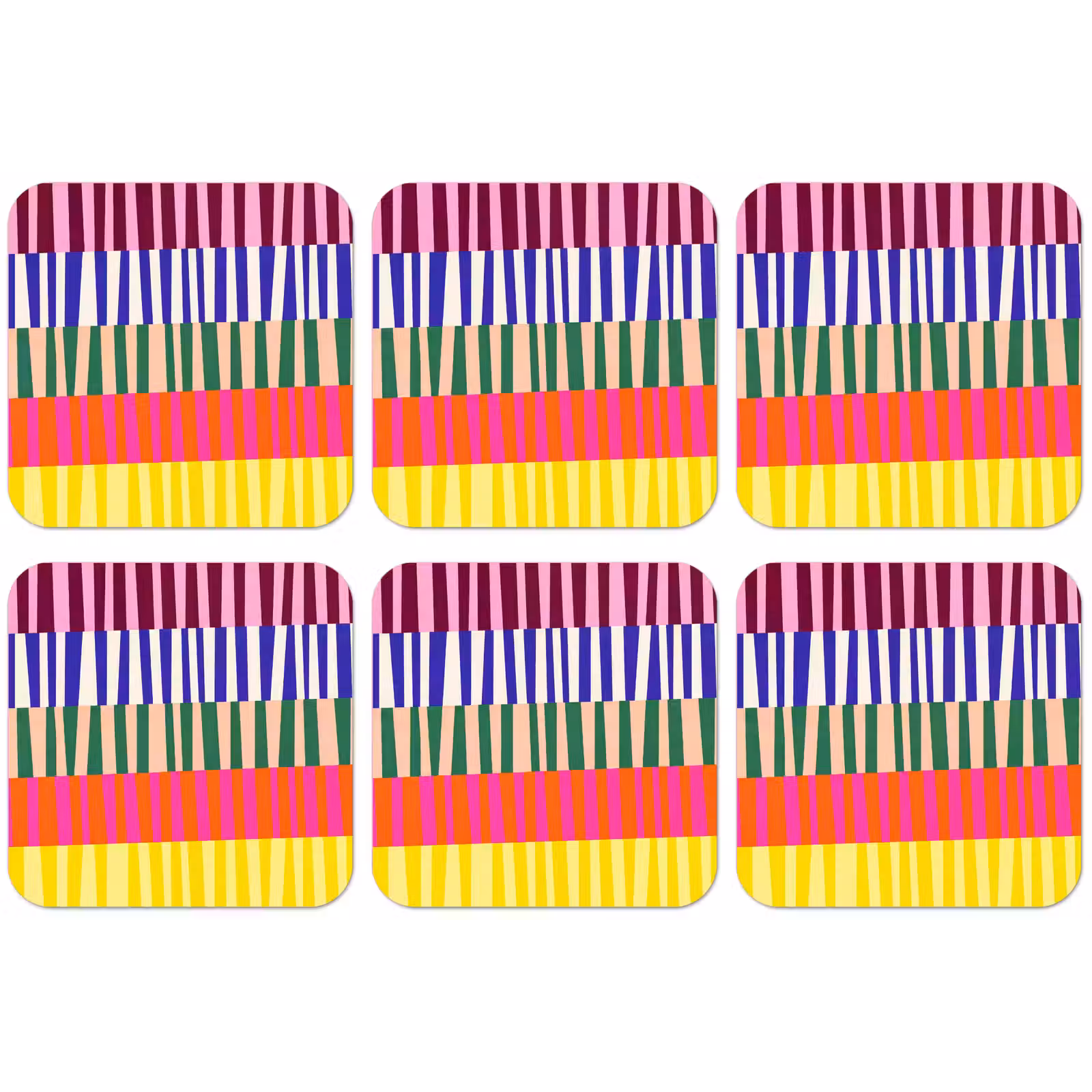 Untersetzer - Muster – Streifen – Abstrakt – Modern – Farbenfroh — 1