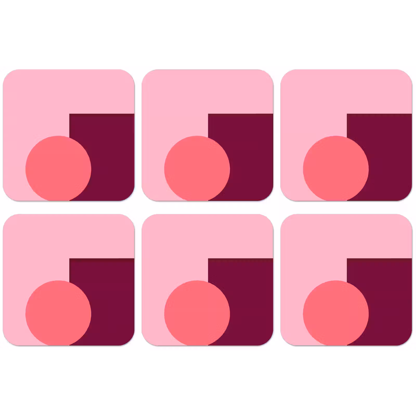 Untersetzer - Zusammenfassung – Formen – Rosa – Modern – Design — 1