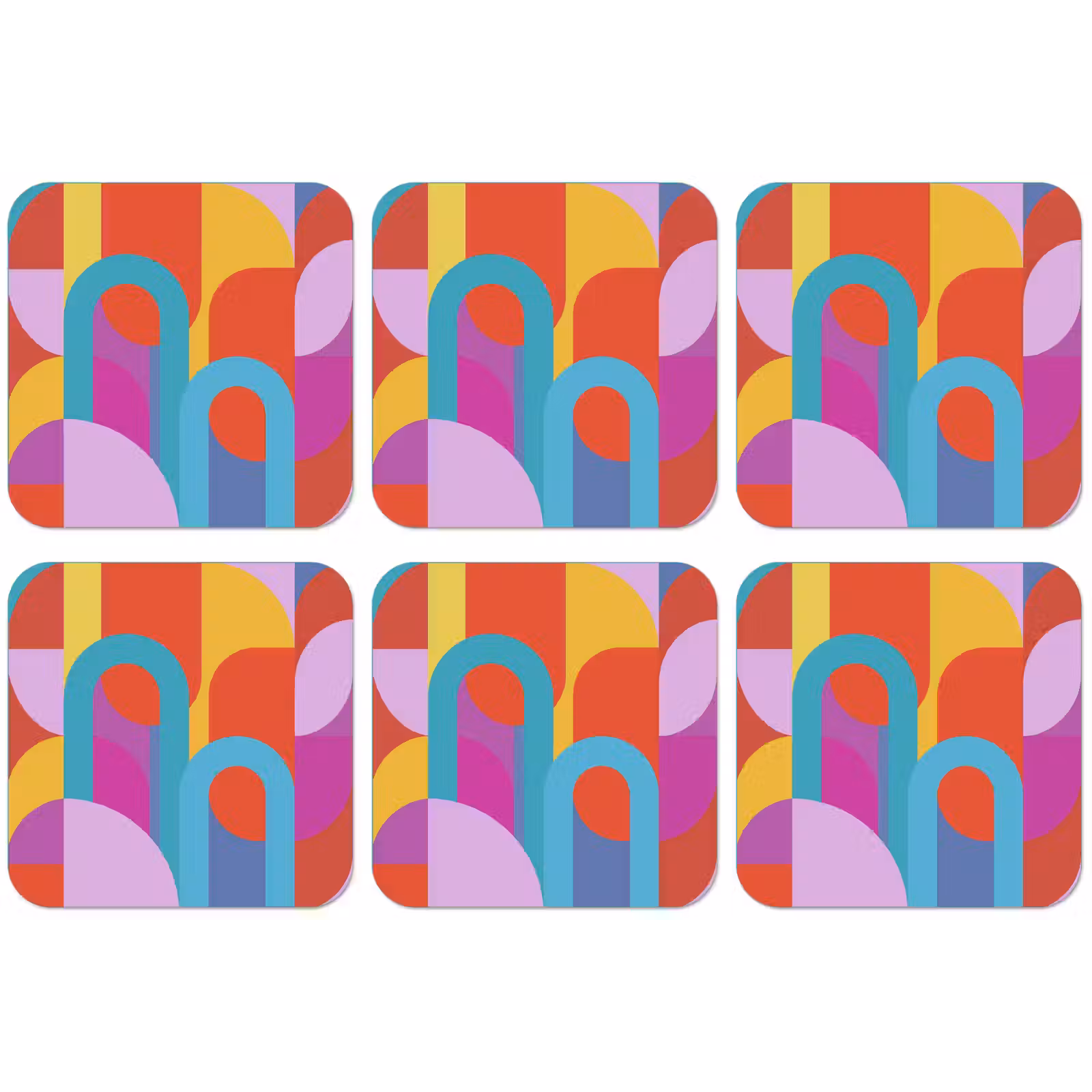 Untersetzer - Zusammenfassung – Geometrie – Farbenfroh – Modern – Kunst — 1