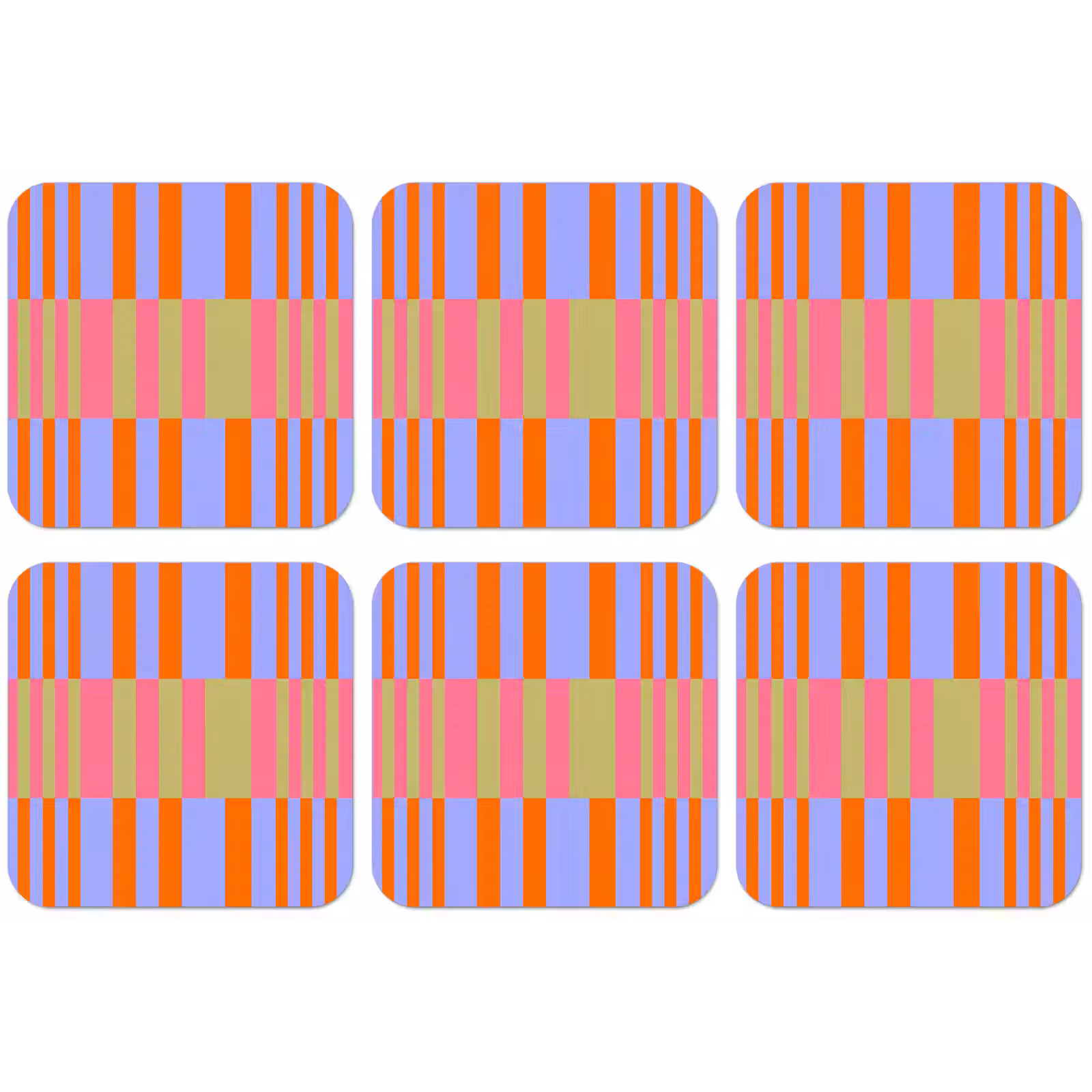 Untersetzer - Zusammenfassung – Muster – Geometrisch – Farbenfroh – Modern — 1