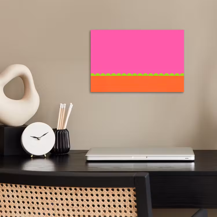 Poster - Zusammenfassung – Geometrisch – Farbblöcke – Rosa – Orange — 2