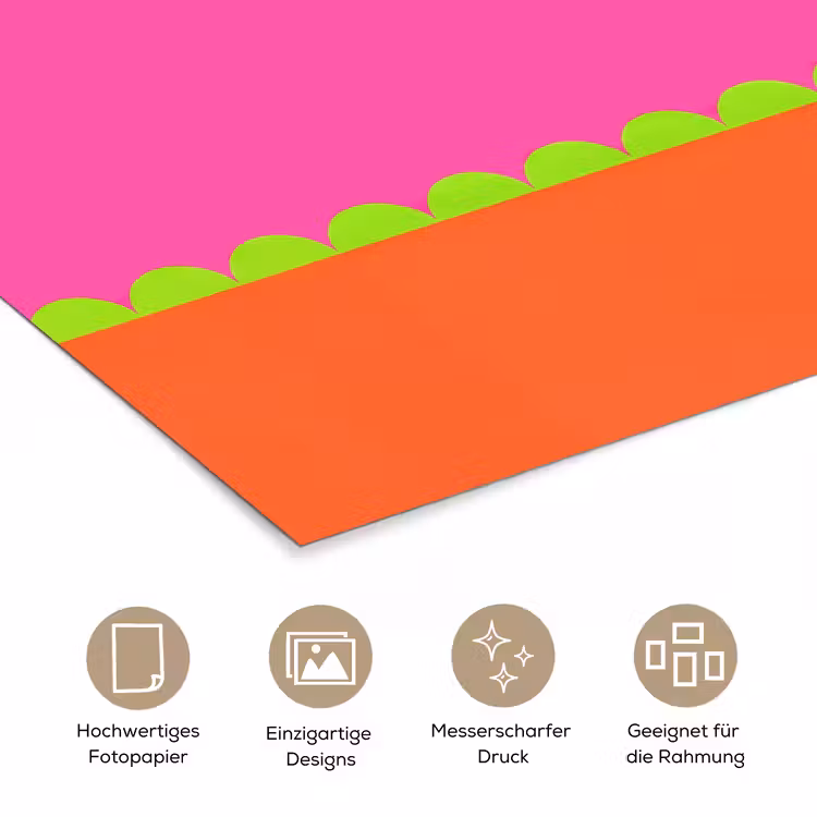 Poster - Zusammenfassung – Geometrisch – Farbblöcke – Rosa – Orange — 5