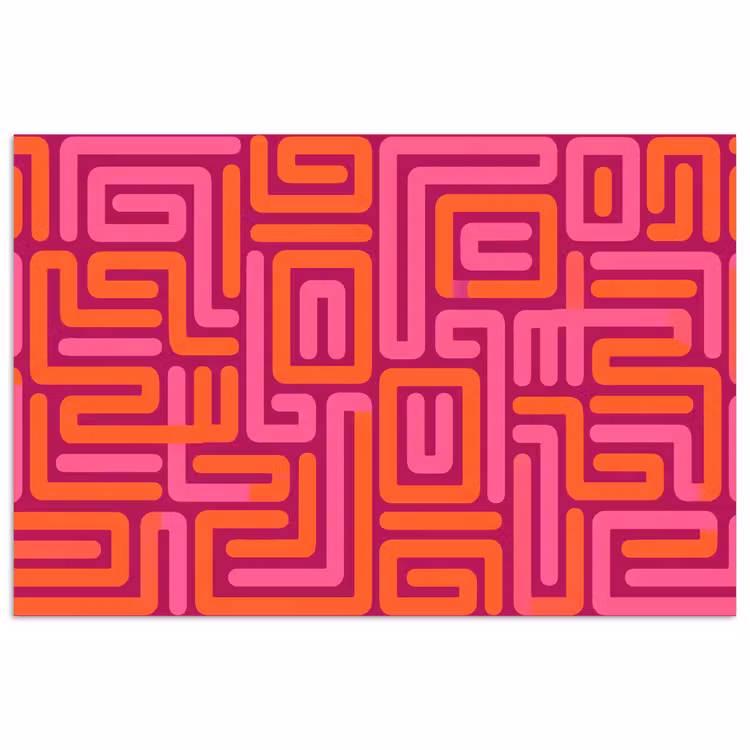 Poster - Zusammenfassung – Muster – Linien – Rosa – Orange — 1