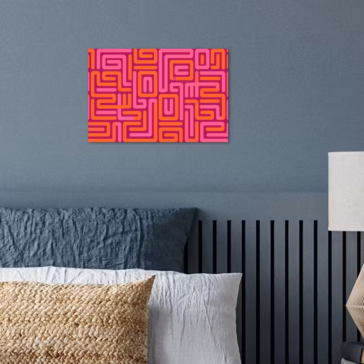 Poster - Zusammenfassung – Muster – Linien – Rosa – Orange — 3