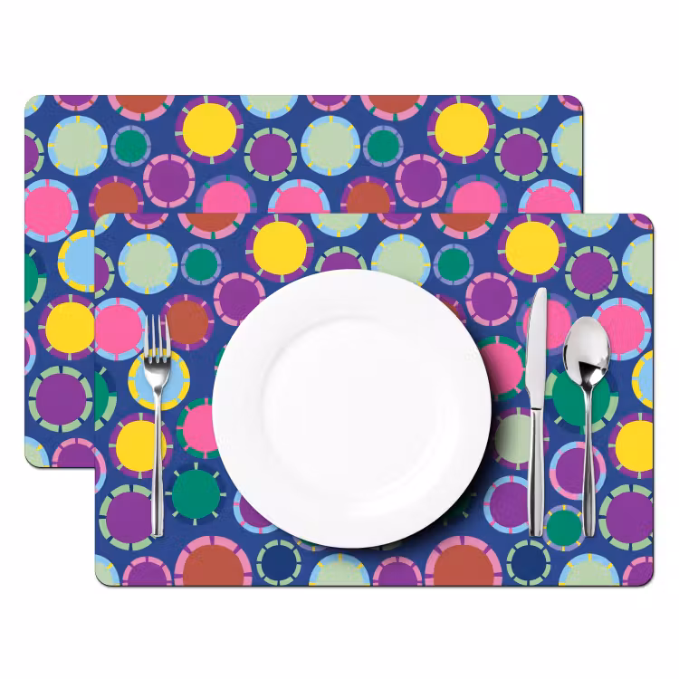 Tischset - 6 Stück - Muster – Kreise – Abstrakt – Bunt — 2