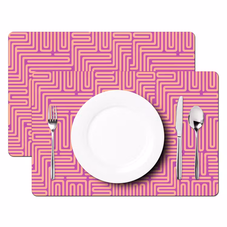 Tischset - 6 Stück - Muster – Linien – Abstrakt – Modern – Lila — 2