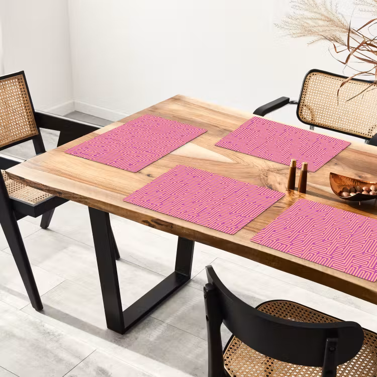 Tischset - 6 Stück - Muster – Linien – Abstrakt – Modern – Lila — 4