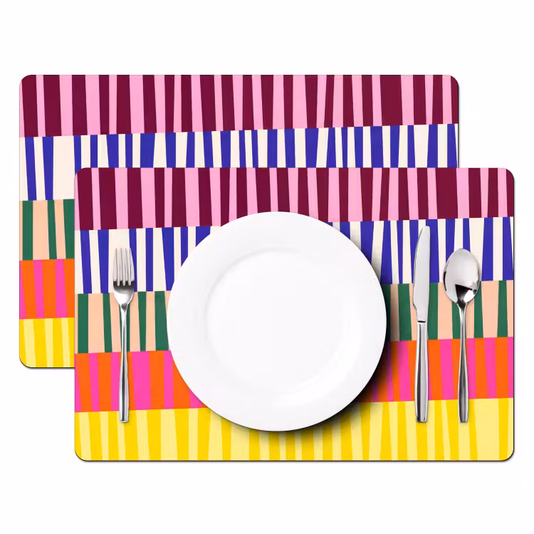 Tischset - 6 Stück - Muster – Streifen – Abstrakt – Modern – Farbenfroh — 2