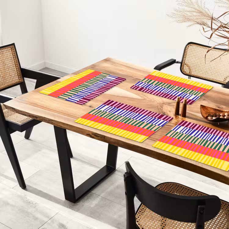 Tischset - 6 Stück - Muster – Streifen – Abstrakt – Modern – Farbenfroh — 4