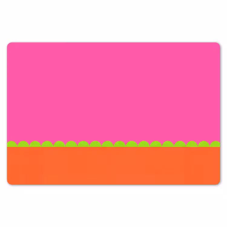 Tischset - 6 Stück - Zusammenfassung – Geometrisch – Farbblöcke – Rosa – Orange — 6