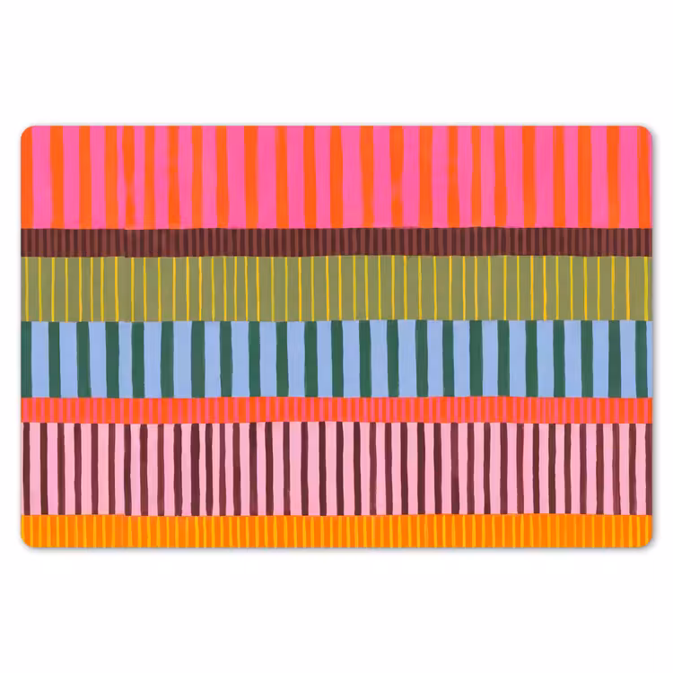 Tischset - 6 Stück - Zusammenfassung – Streifen – Modern – Farbenfroh – Kunst — 6