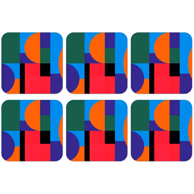 Untersetzer - Geometrisch – Abstrakt – Formen – Farbenfroh – Modern — 1