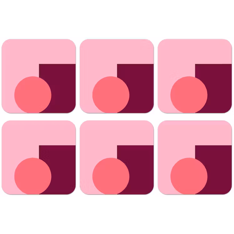 Untersetzer - Zusammenfassung – Formen – Rosa – Modern – Design — 1